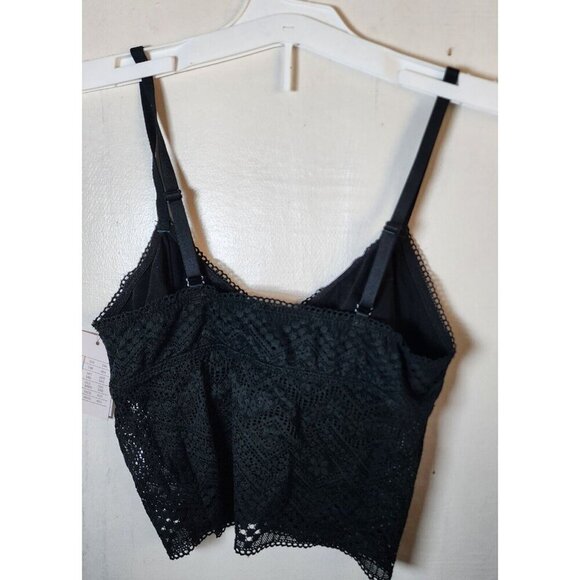 New Auden Women's Black Long Line Bralette Lightly Line Adjustable Straps Size S - Picture 5 of 5